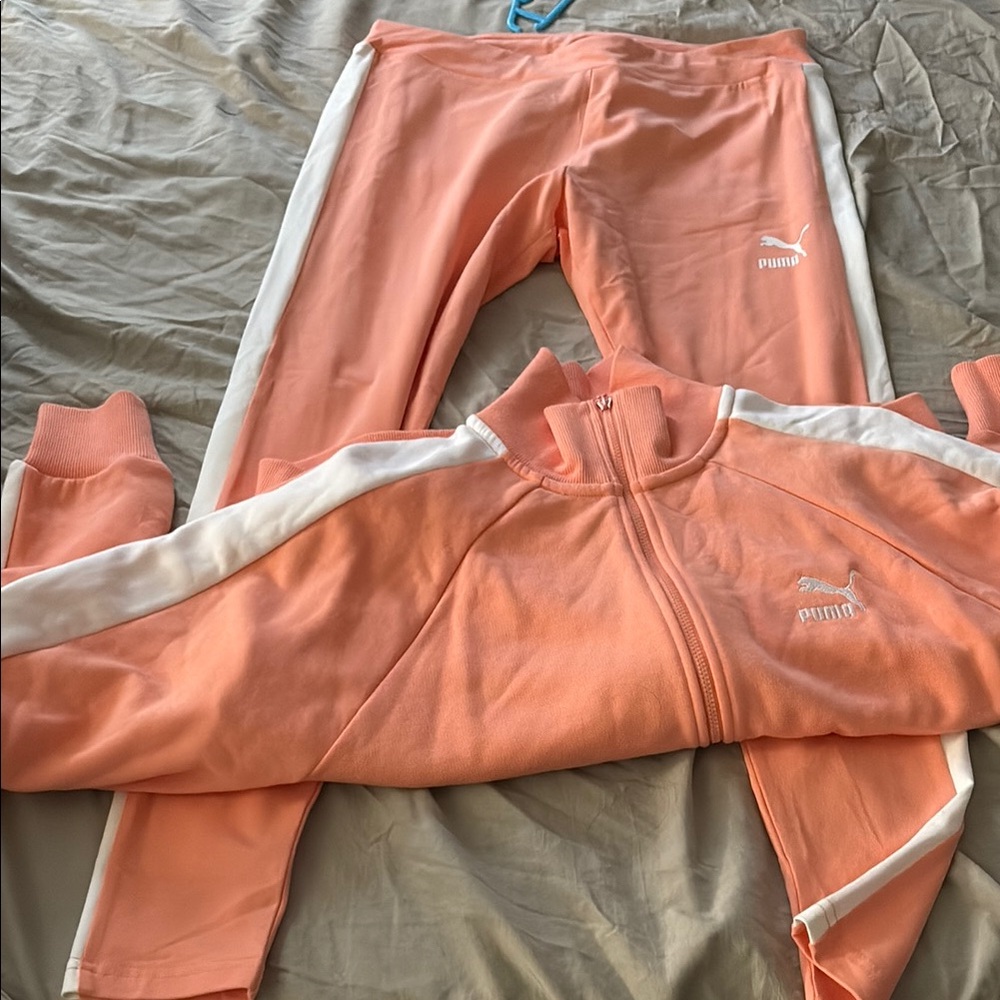 Puma Coral and White Athletic Set